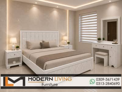 King size bed with 2 side tables best quality in your choice