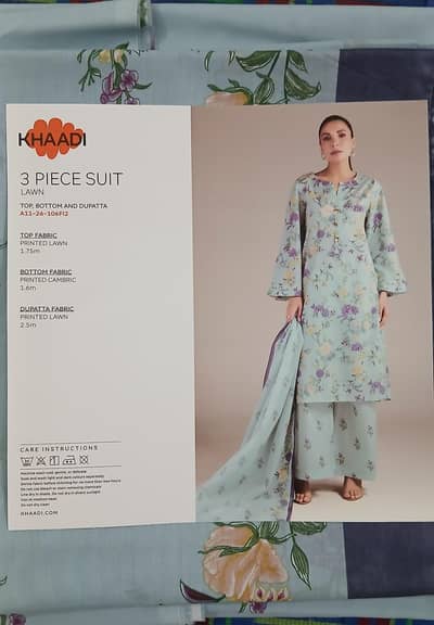 1 Khaadi Ladies unstiched 3 piece Lawn suit