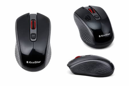 EcoStar Wireless Mouse USB Dongle – Battery Powered Optical Mouse