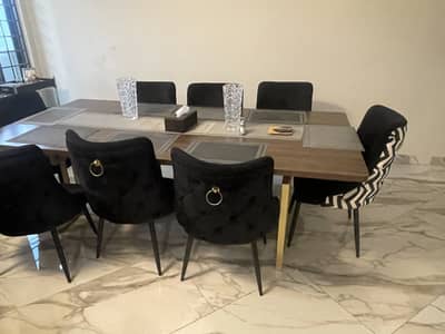 Dining table set with 8 chairs