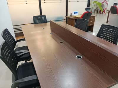 Modern Meeting Room Table Set with 5 Chairs – Executive Conference Tab