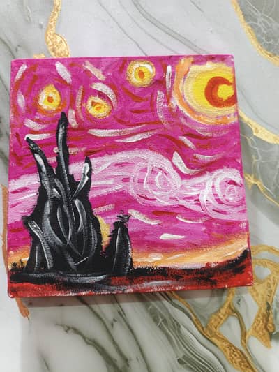 starry night painting made in my style