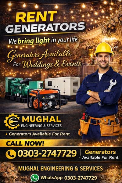 we bring light in your life  Rent a generator for events