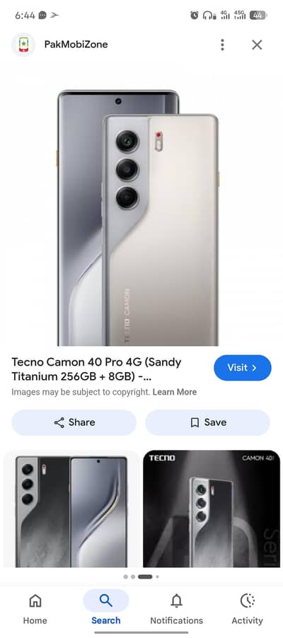 Tecno common 40 pro just box open hova brand new