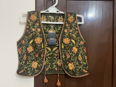 green embroidered Koti