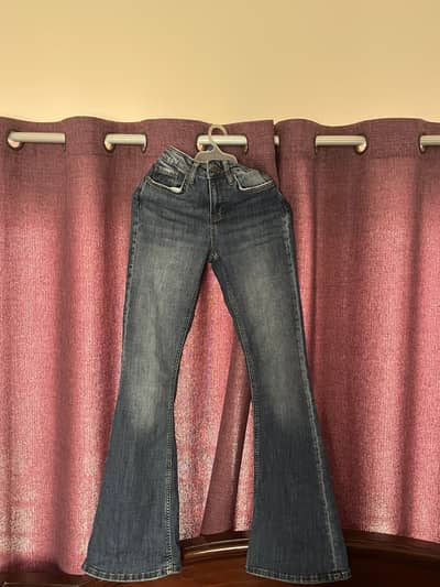 blue flared jeans