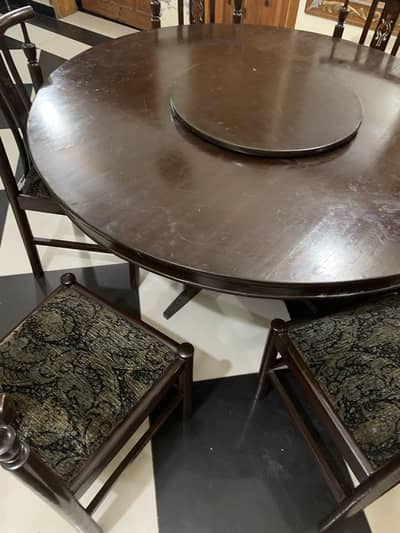 6 chair and table wooden