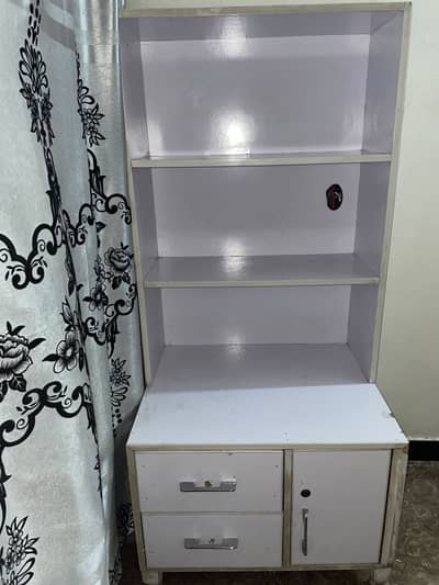 Multi-Purpose Storage Table / Study Rack with Drawers – Good Condition