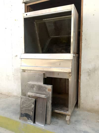 Gas heated food counter/stainless steel counter