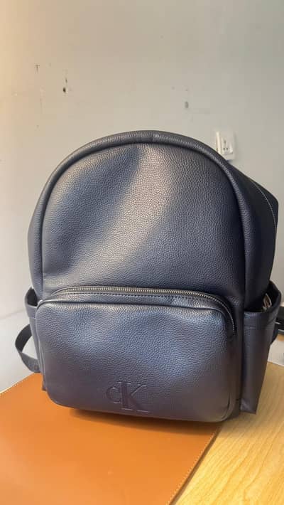 Authentic Calvin Klein NY Pebble Leather Backpack – 10