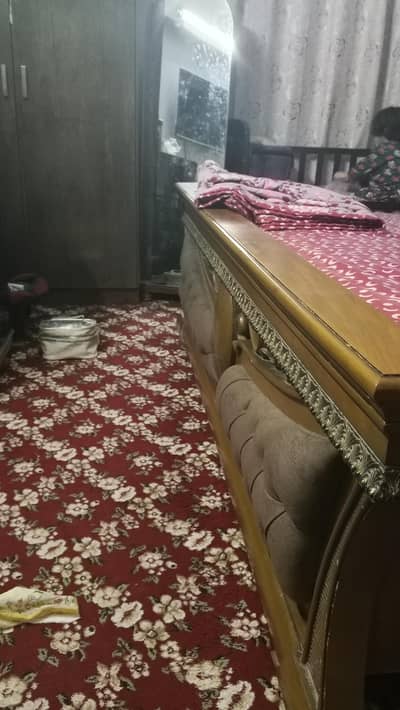 king size bed with mattress and side tables drassing