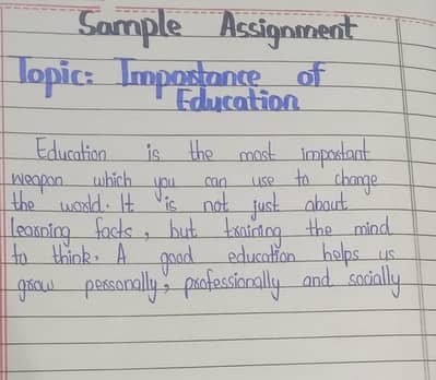 Professional English Handwritten Assignment Service