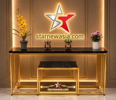 Golden console table
