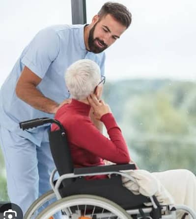 Male patient care and cleaner