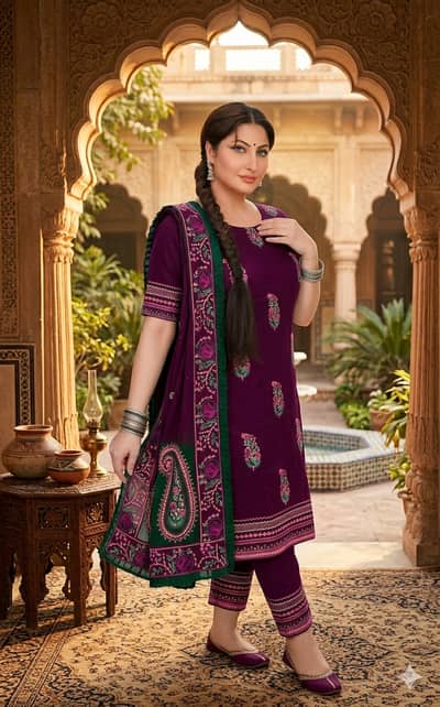 BATIK Ready To Wear Embroidered Lawn Suit with Heavy Embroidered Dupat