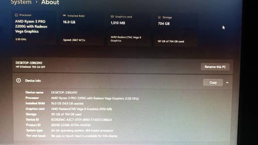 HP elite desk 16 gb RAM 256 gb NVME ssd