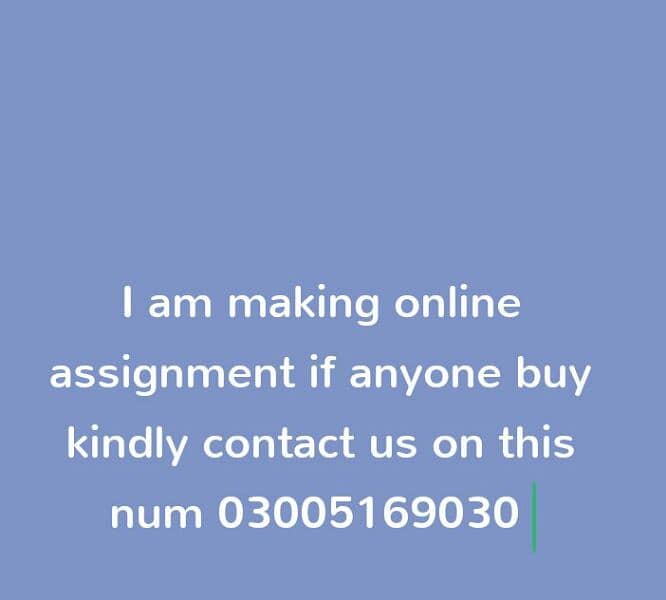 online assignment 0