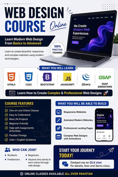 Web Design Course / Tuition – Learn Modern Website Development Online