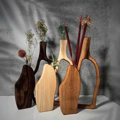 FLOWER VASES || VASES || WOODEN VASES || FLOWER POTS || POTS || FLOWER