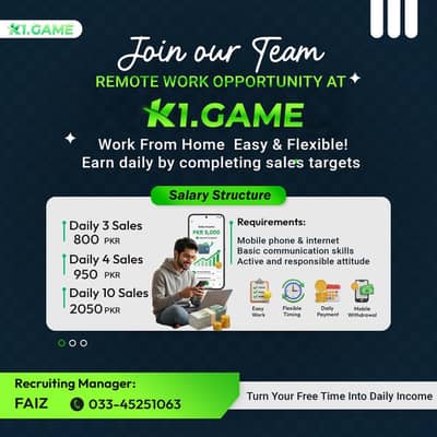 Ghar Bethey Kmayain !! Tele Sales Agents Wanted ( Daily Salary )