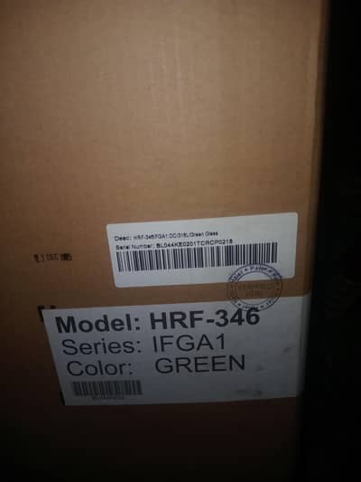 new pin pack fridge hrf346 if