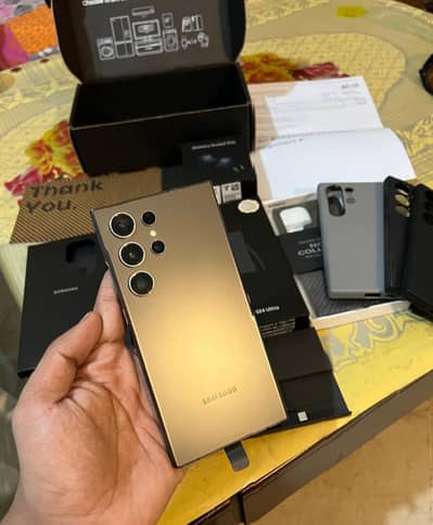 Samsung Mobile S24 Ultra with box 12gb 512  pta approved urgent sale