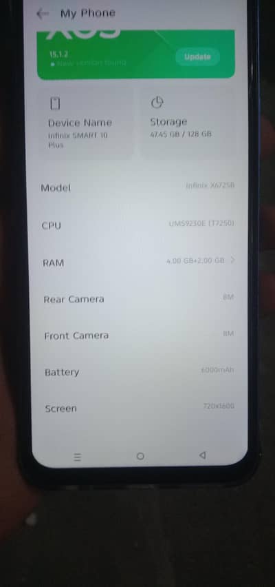 Infinix smart 10 plus 4/ 128