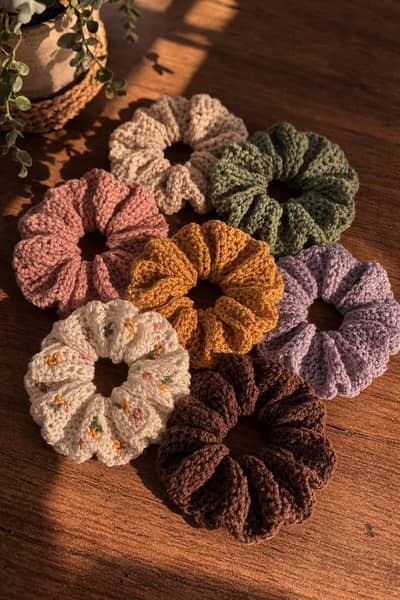  Premium Handmade Crochet Scrunchies Available 
