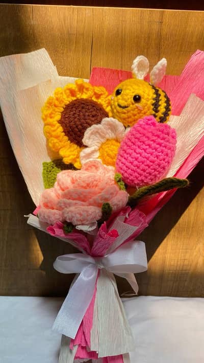 crochet rose bouquet 