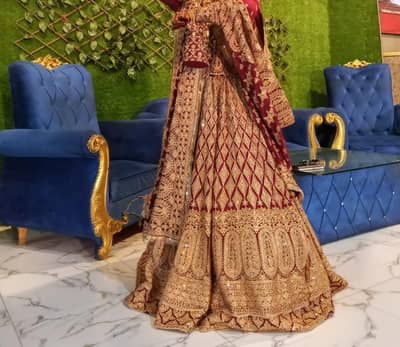 Bridal Lehenga ,1 time used, Heavy work.