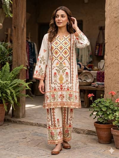 Women's 2 piece Lawn suit Ready to wear