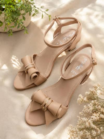 Premium New Nude Block Heel Sandals