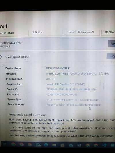 thinkpad Core i5 7th Generation. . .