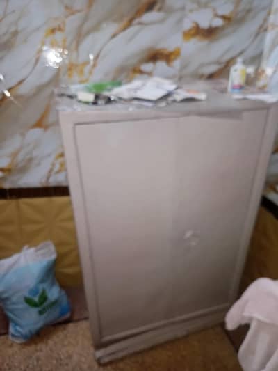 two door small metal Almirah with hidden lockers