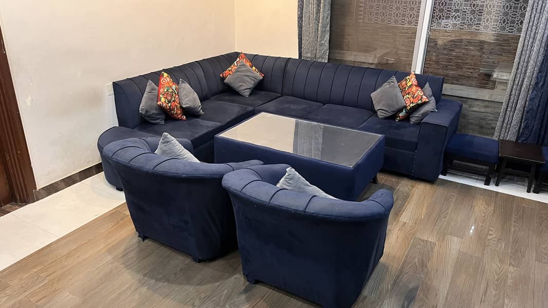 L shaped sofa set+table+2 sofa 3