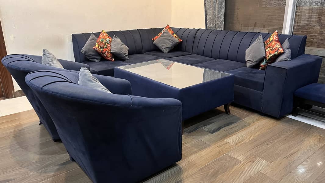 L shaped sofa set+table+2 sofa 5
