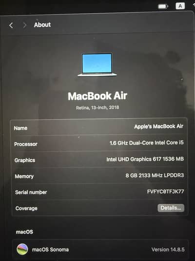 MacBook Air Retina, 13-inch, 2018