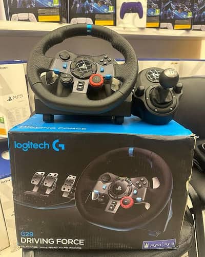 Logitech g29 steering wheel with gear shifter and pedals 10/9