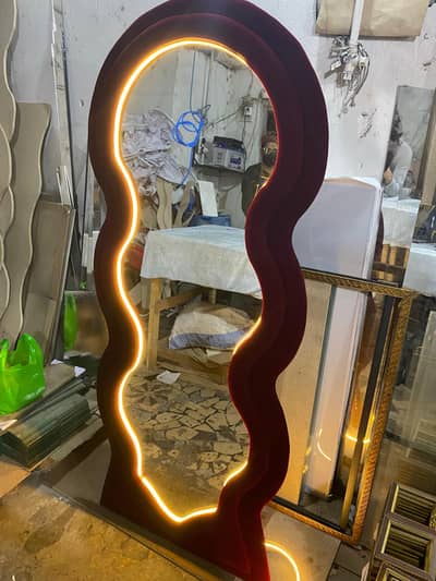 Curvey Velvet & Foam  Coated Mirror