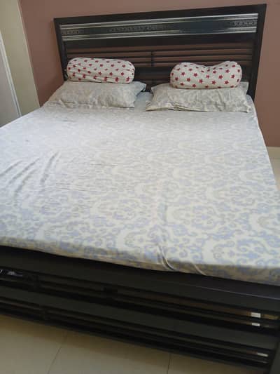 Iron rod bed with mattress for sale