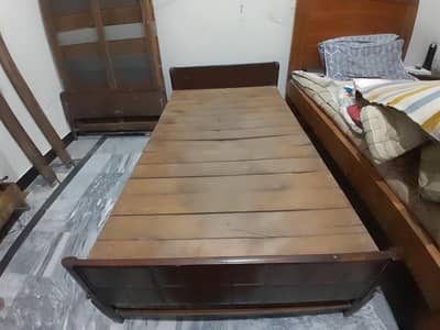 Pure Solid Wood Single Beds - Heavy Strong Wood - 2 Available