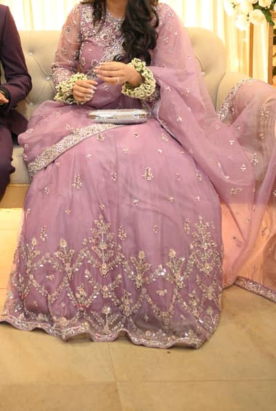Maria b inspired Lilac lehnga choli saree style
