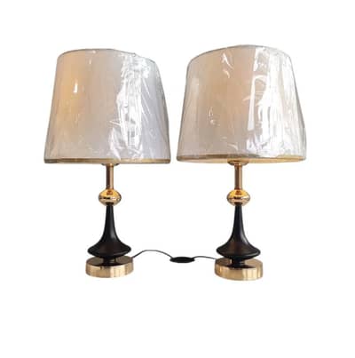 Metal Brass Imported Lamp Pair – Modern Table Lamps