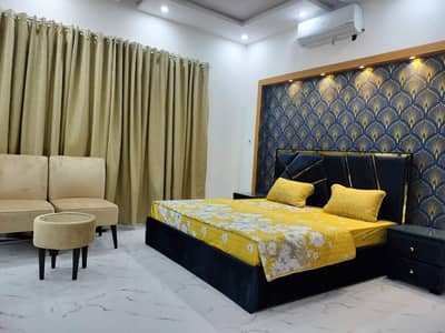 Par Day and short Time full furnish one BeD Room ment Available for rent Bahria Town Phase 6 family apartment