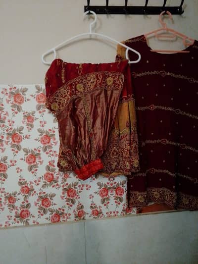 Excellent condition of heavy embroidered party wear dress.