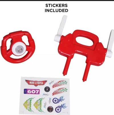 Mini Cooper Kids Push Car Red White ABS Plastic