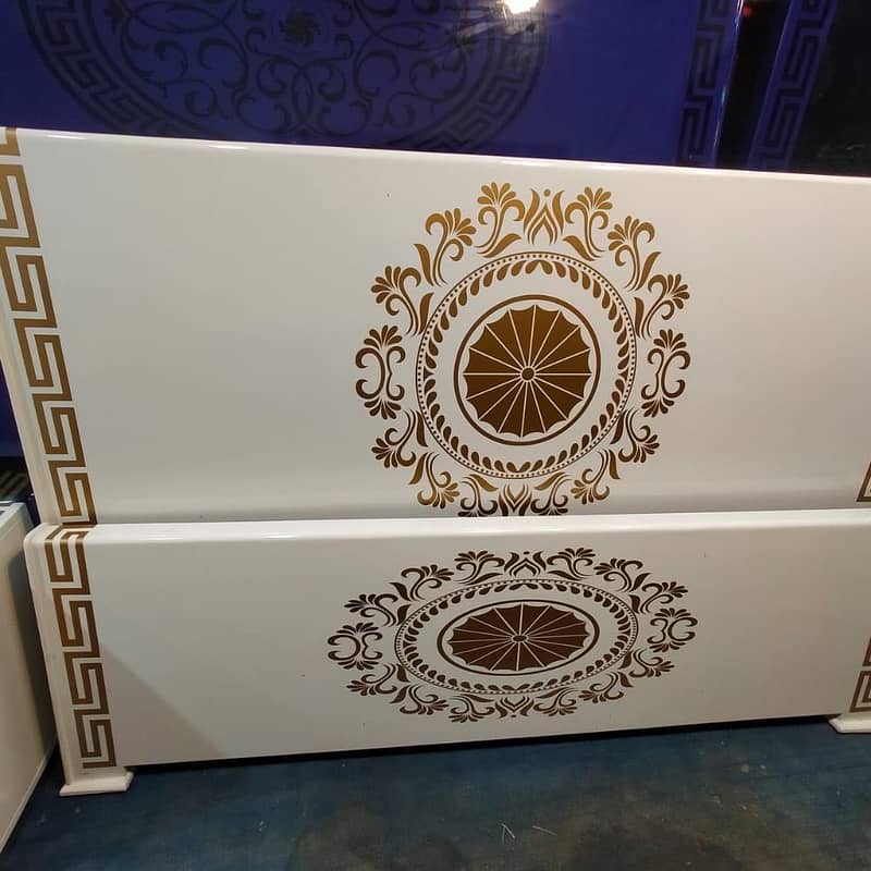 D-Bed Set With 2 side Table Solid Frame 4