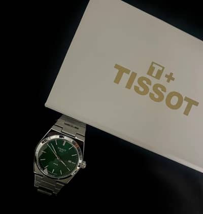 Tissue watch green dial stainless steel strap