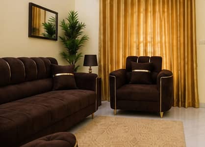 5 Seater Sofa | Brown Velvet | Final Price