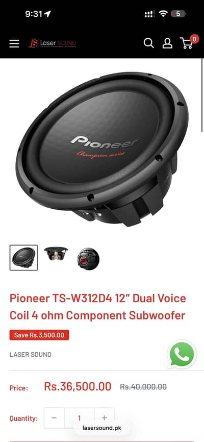poineer subwoofer d4